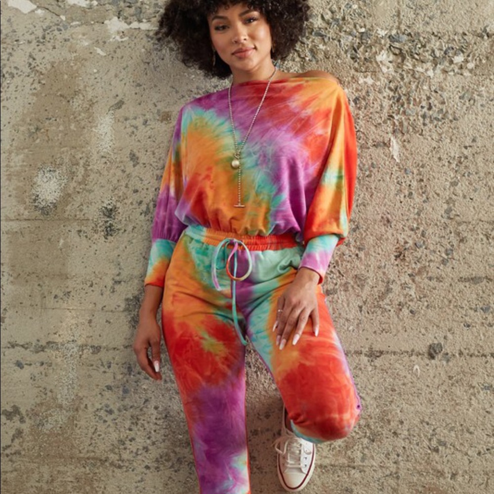 NEW! Bright Tye Dye Extra Comfy Jumpsuit/Sweatsuit